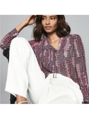 Reiss Payton Weave Print Blouse